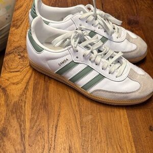 Adidas Samba White and Green Sneakers